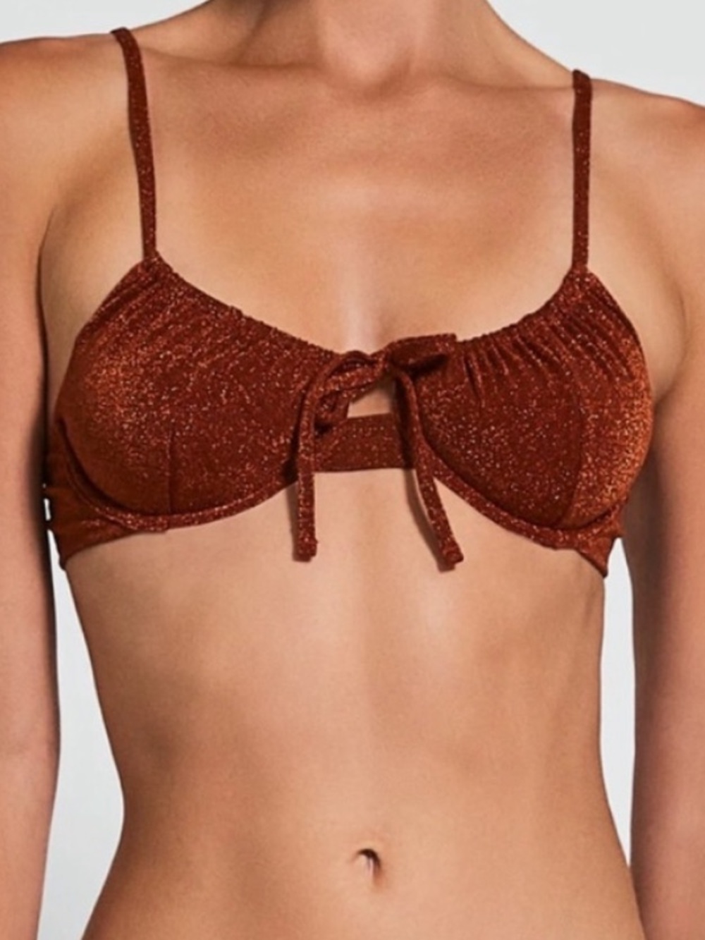Devon Windsor Estelle Bikini Top in Sienna Shimmer L